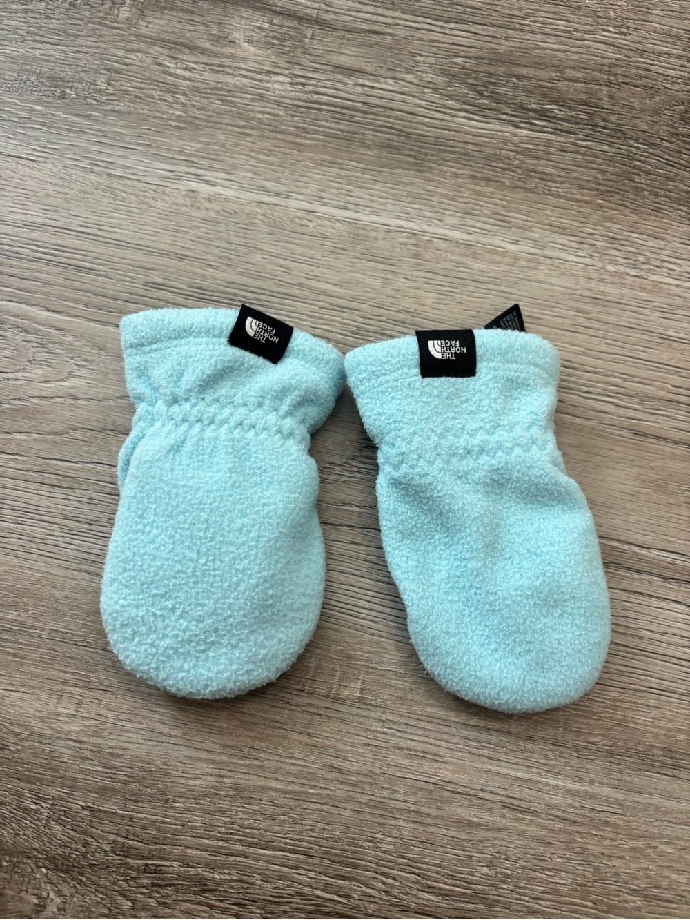 The North Face baby mittens 6-24 months Light Blue Fleece Mittens